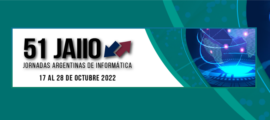 Texto que anuncia a las 51 JAIIOs con la fecha de realización en colores azules